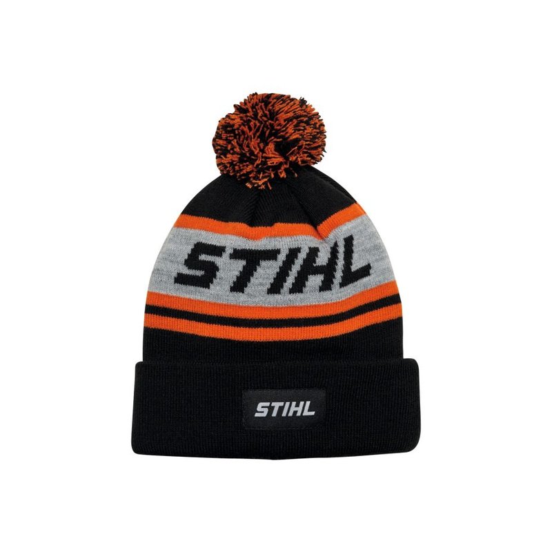 Mütze POMPON 24 Schwarz/Orange/Grau