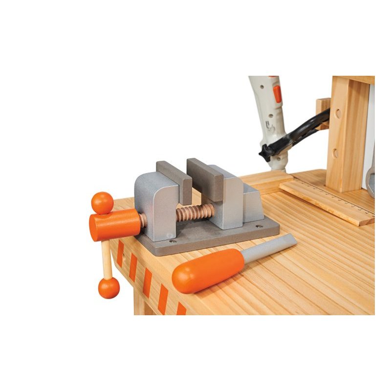 Kinderwerkbank Holz mit Holzspielzeug